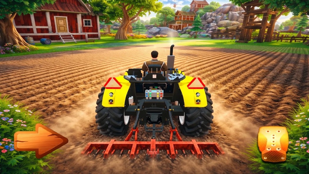Tractor driving and agricultural task gameplay